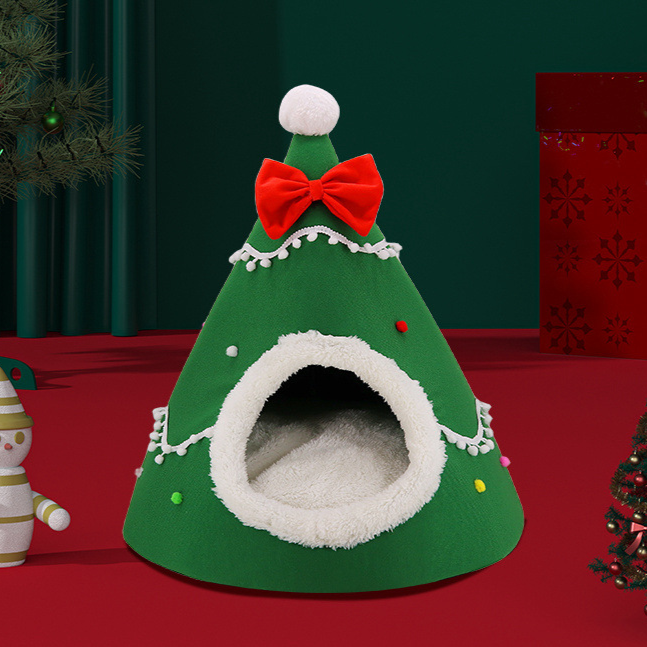 Cuccia Natalizia a Forma di Albero di Natale per Animali - immagine 2